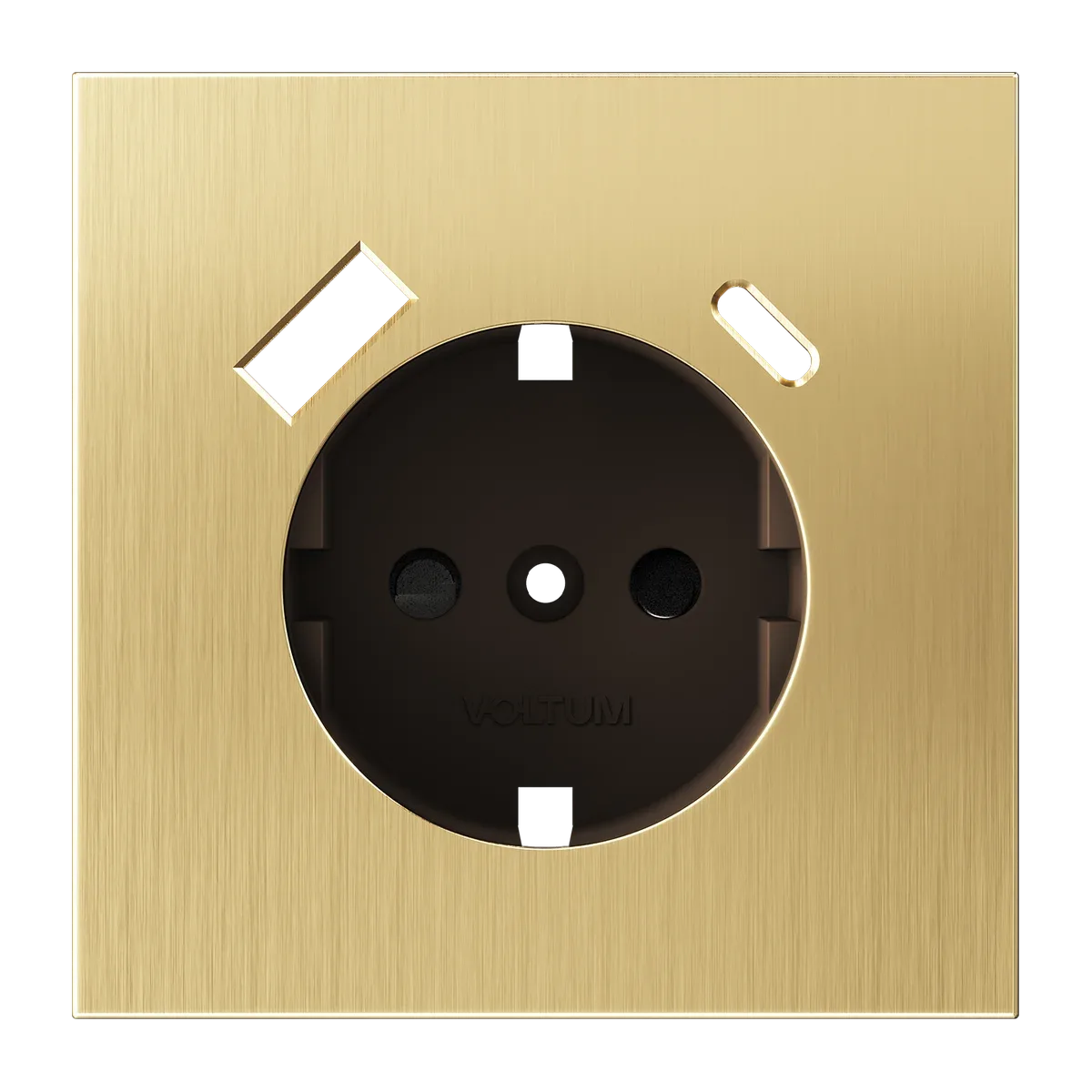 Накладка для розетки с заземлением и защитными шторками, с USB A+C, Metal Voltum S70 Metal