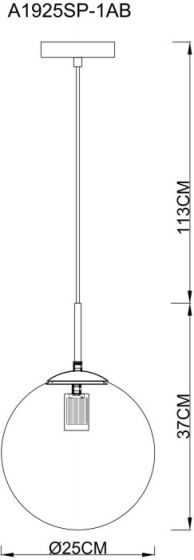 Подвесной светильник Arte Lamp Volare A1925SP-1AB в форме шара