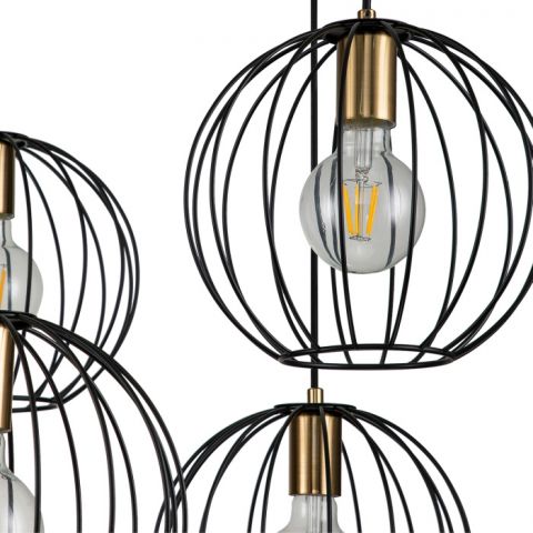 Подвесная люстра E27*60W Black/Brass Escada Quebec 10176/6 (плафоны шарики)