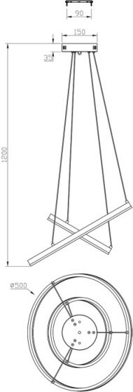 Люстра led подвесная с пультом (+ночной режим) Escada Void 10254/2LED 66W Silver APP (Умный дом)