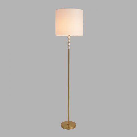 Торшер Lumion Torry 8441/1F французское золото/белый металл /текстиль E27 60W 220V