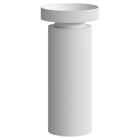 Раковина накладная рифленая SOLE Corian 400*130 Matte white + Пьедестал для раковины рифленый Corian 300*720 Matte