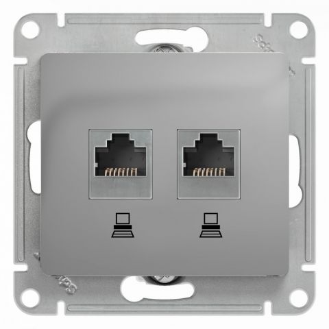 Розетка двойная компьютерная RJ45+RJ45 кат. 5e, механизм