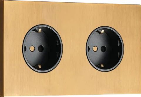 Розетка 2-я Schuko с заземлением, со шторками 16A 250 В~