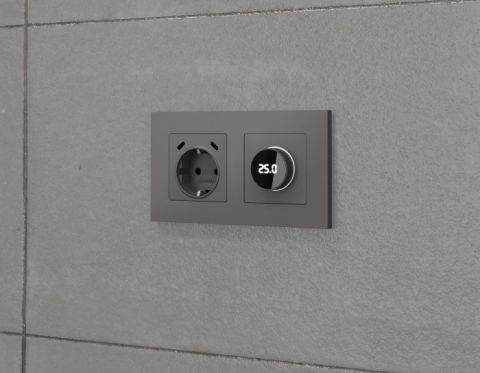 Комплект механизма электрической розетки с заземлением с 2хUSB Type-C встраиваемый