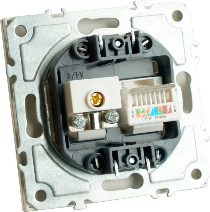 ТВ-розетка встраиваемая и Ethernet RJ-45