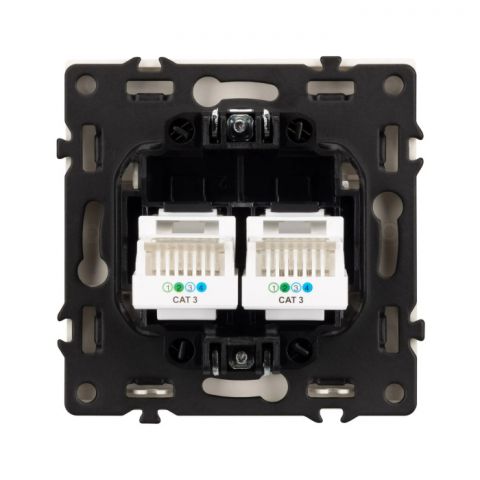 Розетка телефонная двойная софт-тач SCT-MTL2-SFPL (2хRJ-11, 4C)