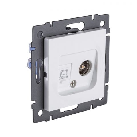 Розетка двойная TV (мама) + RJ45 (REA-012)