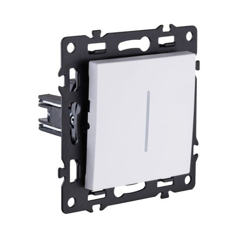 Выключатель кнопочный 1-клавишный 10А/250В с LED подсветкой