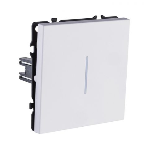 Выключатель 1-клавишный проходной 10А/250В с LED подсветкой